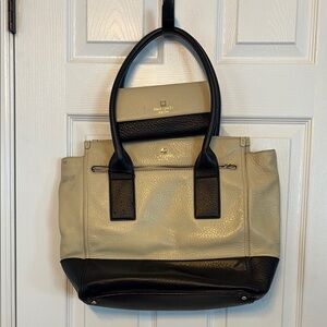 Kate Spade Black and Cream Structured Tote